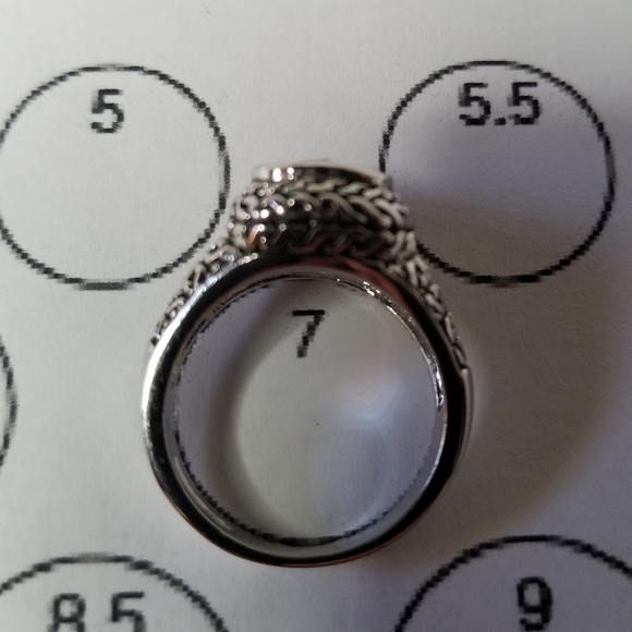 Vintage 18k GE ELECTROPLATED Sparkling White Tourmaline Crystal Ring - Picture 6 of 8